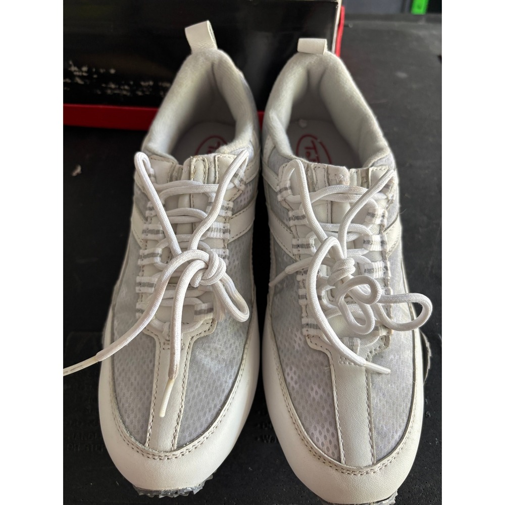 NIB Talbots Vanna Womens White Mesh Leather Sneakers Size 7M Low Top Shoes - Picture 4 of 6